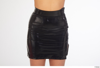 Killa Raketa black shiny faux leather mini skirt casual dressed…